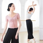 핏 좋은 가벼운 발레복 상의 탑 워머 Pink M height 160-165cm : 쏘소피아