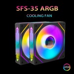 MANMU 12V 미러 인피니티 효과 PC 컴퓨터 120MM 조명 쿨링 케이스 SFS 35 Bla pwm 하얀색 A RGB : 무지개벌새