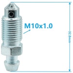 6 PCS 브레이크 블리더 나사, 밸브, M10x1.0-32.8mm, 나사 미터법 키트 블리더, 표준 고무 캘 H9409-6,105396, 캡이 있는 M8x1.25 -31.6mm... 