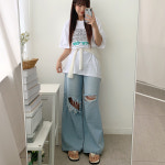 뉴욕시티 라인 프린팅 반팔 티셔츠 A1177 : 어썸하비