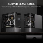 ANTEC C6 커브 에어 미드 타워 케이스 파노라마 강화 유리 높은 공기 흐름 3개의 : 씨유리테일
