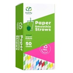 컴피 패키지 다양한 보바 점보 빨대 10MM 스무디 종이 50개 밀크셰이크 색상을 버블티 1 Assorted Smoothie Straw : 어반 로그