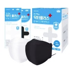 KF94 닥터플러스 입체형(3D) 마스크 개별포장(1매입) 50매 1box 의약외품 국내산 백색 검정 중 택 1 : AS팜