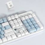 MERDIA 풀 사이즈 유선 기계식 게이밍 키보드 블루 백라이트 LED 스위치 104키 블루 스위치 블루/화이트/레드 콤보 색상 : 데일리무드16