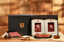 화성한우마을 동산한우 희담 세트 투뿔한우 선물세트 1.2kg 치마살 살치살 꽃등심 채끝 : 동산한우축산