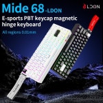 LDON mide68 68키 자기 스위치 키보드는 e스포츠 게임 사무용 데스크탑 및 노트북 컴퓨터에 적합하며 0.01RT 정확도를 자랑합니다.... 