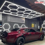 차고 천장 조명 허니콤 LED 100V-240V 이발소 미용실 헬스장 육각형 6500K 세차장 장식 : 로켓한빛상사