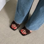 [G2492] 스웨이드 크로스 스트랩 슬링백 하이힐 샌들 9cm : 새로이클라쓰