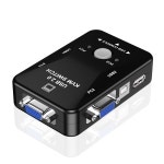 전원 마개 USB 2.0 KVM 스위치 1920x1440 VGA 분배기 상자 포트 키보드 마우스 모니터 컴퓨터  개의 케이블 : 세븐글로벌쇼핑