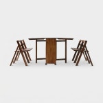 소로홈 4인 원목접이식테이블세트 BDC45 아카시아 1200x800mm, 브라운 8265.9908 : 마켓비 공식스토어