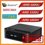 비링크 미니 PC 데스크탑 게이밍 컴퓨터 SER5 MAX AMD 라이젠 R7 7735HS 6800U 6800H R5 5500U 16GB 32GB 500GB SSD WiFi 6 저소... 