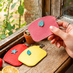 가죽공예키트 과일 카드지갑 가죽 만들기 DIY 노인 중학생 고등학생 수업 재료 토마토 : 상상하랑