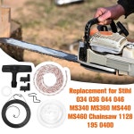 REWIND 스타터 핸들 로프 풀리 스프링 키트 교체용 STIHL 034 036 044 046 MS340 MS360 MS440 MS460 체인톱 1128 195 040 : 다아몰-1