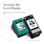 74XL 75XL 잉크 카트리지 콤보 팩 74 XL 75 데스크젯 D4260 포토스마트 C4280 C4300 C4500 오피스젯 J5788 J6480 프린터용 Valuetoner... 