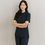 샵피라 S0800 자카드니트 요양보호사 간호복 간호사유니폼 상의 티셔츠형 물리치료 : 샵피라