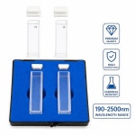 분광광도계 표준 석영 셀용 UV 큐벳(2개 않은 10MM, 190-2500NM, 길이 : 해직하