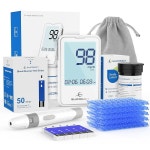 글루코라시 G4252 혈당 모니터링 시스템 랜싱 장치가 포함된 테스트 키트 50개의 스트 50 Test Strips : 가치상점1