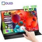 휴대용모니터 포터블 보조 모니터 13 3인치 4K AMOLED 터치스크린 휴대용 게이밍  OLED No Touch 블랙 EU 콘센트 : 프로모션 플레이스