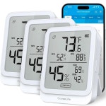 고비라이프 습도계 H5104 3팩 블루투스 실내 온도 모니터APP 알림 및 2년 보관일  White 2Pack : 르벨라비