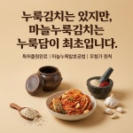 국내 최초! 누룩담 마늘누룩 겉절이탄생.설탕제로,천연 자연당 생성 독보적인 건강 김치, 마늘항상화 누룩 소화효소의  케어푸드 김치 : 누룩담