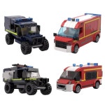 MOC 도시 경찰차 4x4 오프로드 구급차 구조 르노 마스터 VSAV 피아티드 두카토 III 소방차 세트 블록 장난감 장난감 : 구르미만물상A