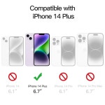 아이폰 호환 14 플러스 6.7인치용 JETech 마그네틱 케이스 MagSafe 무선 충전 충격 방지 휴대폰 범퍼 커버 긁힘 클리어 백 딥 퍼플 Clear... 