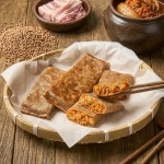 메밀전병 강원도 군만두 납작 냉동 메밀김치전병, 480g, 1개 : 토박이마을