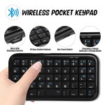미니 블루투스 키보드, 49키 포켓 키패드, 휴대용 4.0 OS/스마트폰/PC/HTPC, iOS 폰 충전식 마이크로 1200mAh, 슬림 태블릿/iOS 여행용... 