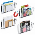 AZAR 자석이 플라스틱 투명 표시 자기 벽걸이 홀더 250045 파일 4팩 있는 리걸 CLEAR Screw Mount : 노스밴1스토어
