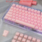 크리스탈키캡 OEM 핑크 화이트 이중 젤리 크리스탈 키보드 136키 키트 PC 호환 키캡 Pink jelly OEM keycaps : 할인파라다이스