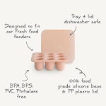 냉동 이유식용 뚜껑이 있는 머시 프레시 푸드 피더 냉동 트레이 9컵 x 0.5온스 BPA 무료 보관 용기 캠브리지 블루 Blush : 에이디JP