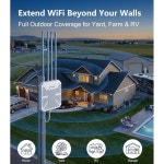 WAVLINK AX1800 야외 WiFi 6 익스텐더, 엔지니어링된 고이득 안테나, PoE, 야드, 농장, RV 및 차고를 위한 IP67 웨더프루프 기능을 갖춘... 