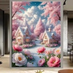 자수 꽃과 집 그림 페인팅 크로스 바느질 홈 데코 1. J5157-2 : 지이유27호점