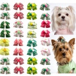50/100pcs 강아지용 폼폼 스타일 애완견 헤어 리본 소형견 그루밍 꽃 : 바나나푸딩