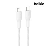 벨킨 60W USB-C to C 브레이디드 충전 케이블 CAB024 화이트, 1개, 1m : 벨킨공식몰