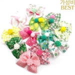 50/100pcs 강아지용 폼폼 스타일 애완견 헤어 리본 소형견 그루밍 꽃 : 바나나푸딩