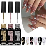 5ml 실버 골드 메탈릭 젤 네일 폴리쉬 크롬 미러 메탈릭 효과 샤이니 네일 아트 페인팅 젤 DIY 네일 아트 디자인에 적합 : 늘찬물산