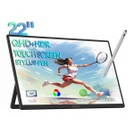 ZEUSLAP 22인치 2560 SRGB NS 휴대폰 타입 노트북 모니터 1440P PC 터치 썬더볼트 출력 HD 스타일러스 EU 플러그 : 생활정거장