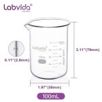 랩비다 12개 100ml 업그레이드 두꺼운 유리 스케일, 비커, 비커 더블 3.3 로우  1 1 PC of Lab Beaker Tong : 다안다.