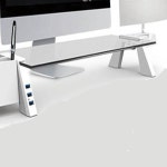연아스토어 스마트독 브릿지 모니터받침대 USB 화이트 투명 PC모니터거치대 : 연아생활연구소