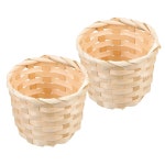 2Pcs 대나무 보관 바구니 손으로 짠 데스크탑 주최자 작은 물건을위한 다목적 홈 오피스 장식 : 샐러라이크유