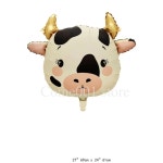 귀여운 농장 동물 포일 풍선 소 병아리 강아지 모양 만화 테마 파티 장식 생일 샤워용 1. Matte Cow Head : 원정직구18호점