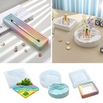 S0265 사각형 원형 계단식 재떨이 실리콘 몰드 에폭시 수지 DIY 쥬얼리 보관함 수제 공예품 : 디더블유비즈니스