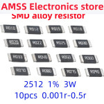 10PCS 3W 합금 저항기 1% R001 R002 R003 R004 R008 R009 R010 R012 R015 2512 R020 R025 R060 R070 R100 R120 : 퍼니볼