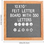 10x10 인치 펠트 레터 보드 광장 홈 장식 보드 나무 크리스마스 파티 펠트 레터 보드 460 글자 이젤 메시지 보드 : 한빛상사스토어