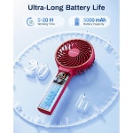 스위트풀 휴대용 배터리 충전식 디스플레이 선풍기 백업 6단풍 디지털 LED 5000MAH Black : 가네샾