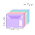 12개 11홀 A4 바인더 포켓 투명하고 파일 가방 학교 가정 사무실 다채로운 PP 라벨 6Pcs : 올리브82