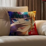 약사의 일기 마오마오 베개 커버 진드기 방지 지퍼 실키 짧은 플러시 소파 쿠션 1. 30X30cm : 해외다모아1호점