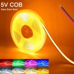3mm 5mm 8mm PCB COB LED 스트립 라이트 5V 320LEDs/M RA90 접착 테이프... 빨강 초록 분홍 파랑 따뜻한 자연광 흰색 실내 조명 : 크레마샵