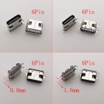 150개/박스 USB 타입 C 여성형 6핀 및 잭 충전 포트 커넥터 SMD DIP 납땜 소켓 수리 : 이지유통2